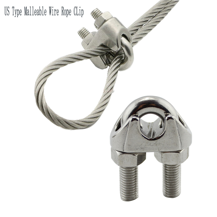 Silvery Finish Stainless Steel Wire Rope Clamp for Lifting and Rigging Hardware Needs