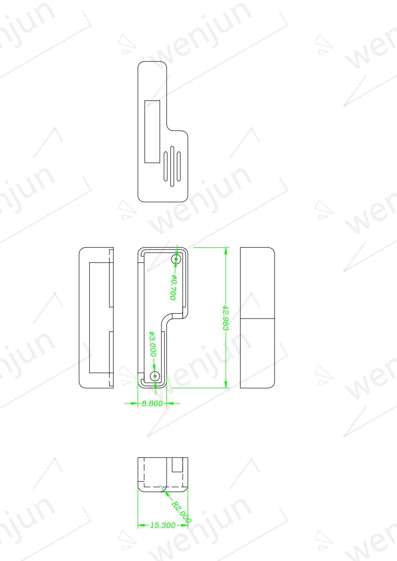 ABS Brass PA66 OBD2 Plug Adapter Male Head 16 Pin With L Shaped Housing