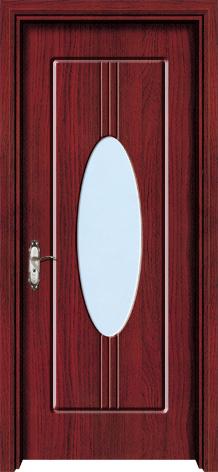 Solid Core Interior PVC Wood Doors From China Manufacturing, with clear tempered