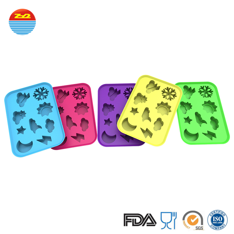2018 new Novelty Christmas Weather Icons Cloudy Snowflake Lightning Dark Cloud Moon Star Sun Shape Ice Silicone Mold