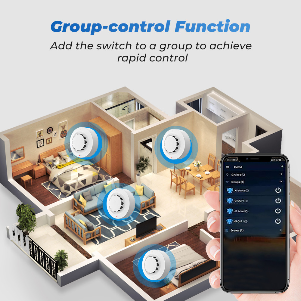 Zigbee Smart Smoke sensor Alarm Tuya90 dB Fire Alarm Home Security System Detector Fire