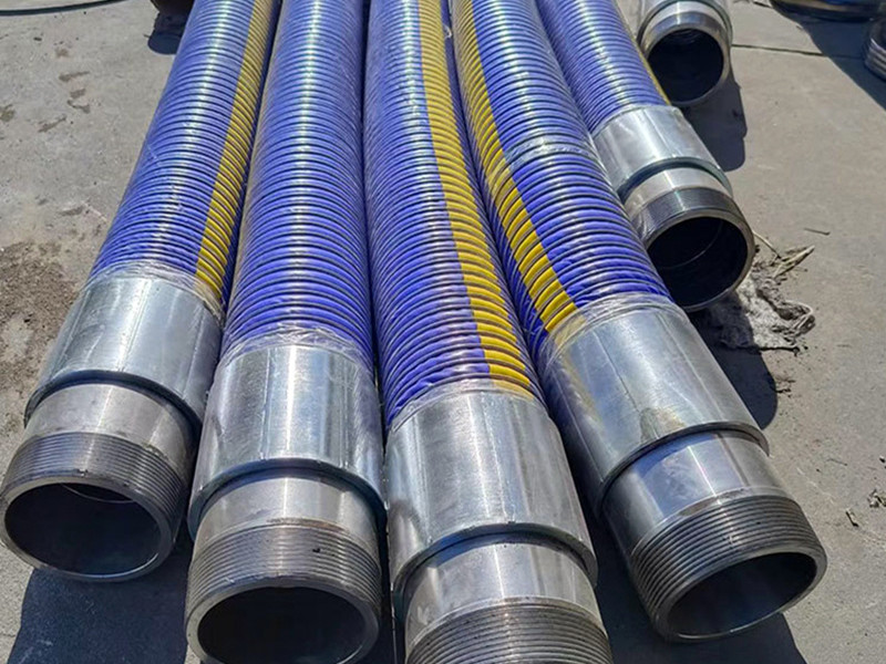 Flexible Composite Cargo Hose Coupling Assembly Blue Chemical Oil Resistant