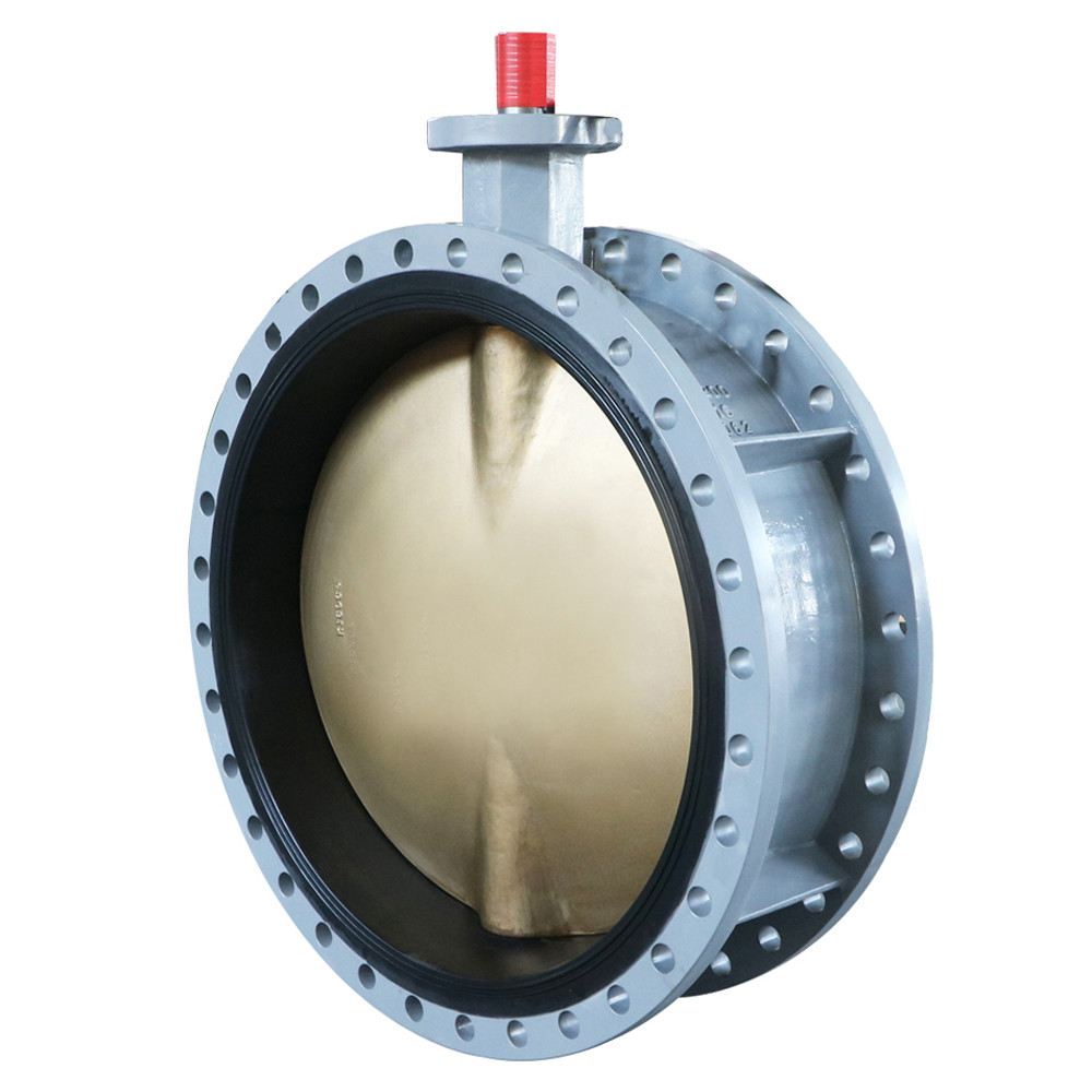 DI WCB PN16 BS EN593 Manual Double Flanged Butterfly Valve Wormgear Large size DN2200 Captop Rubber Seated