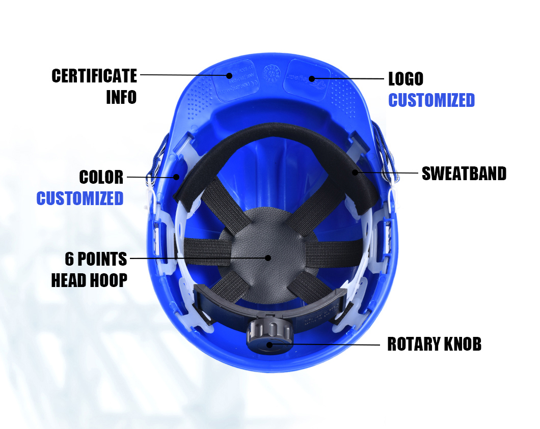Green Worker Construction Site Helmet ANSI Z89.1 High Density ABS Shell OEM