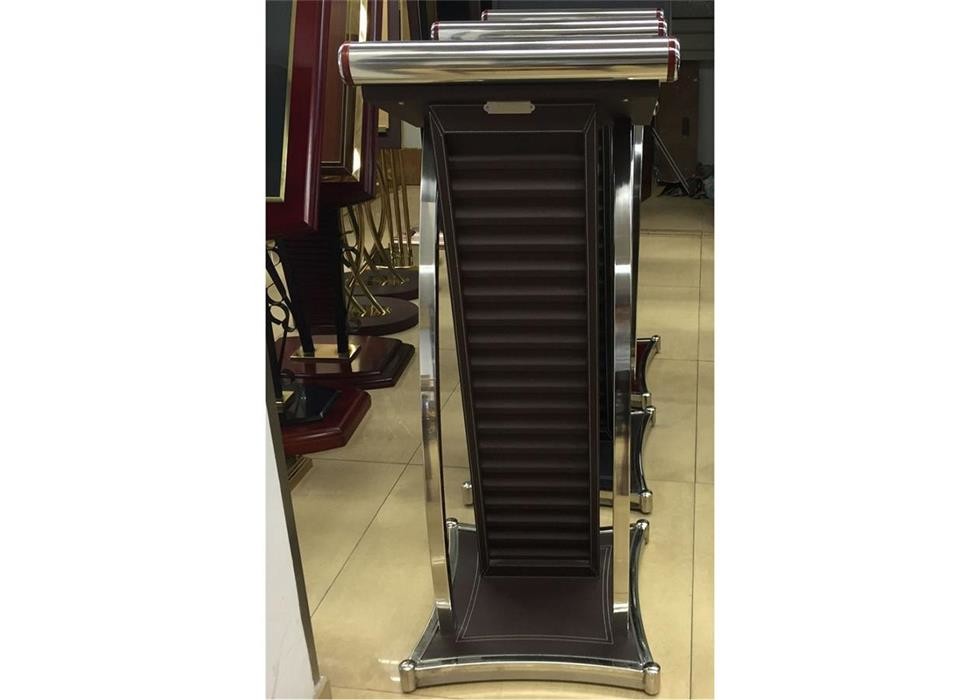Hotel Rostrum Room Service Equipments Wood Lecture Tables With Metal Decoration
