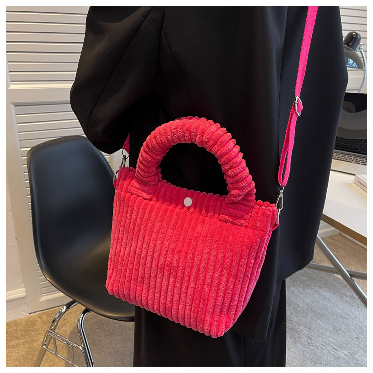 Factory Price Corduroy Women's Bag New Handbags Niche Versatile Bucket Shoulder Bags Female Nylon Button Crossbody Bags
