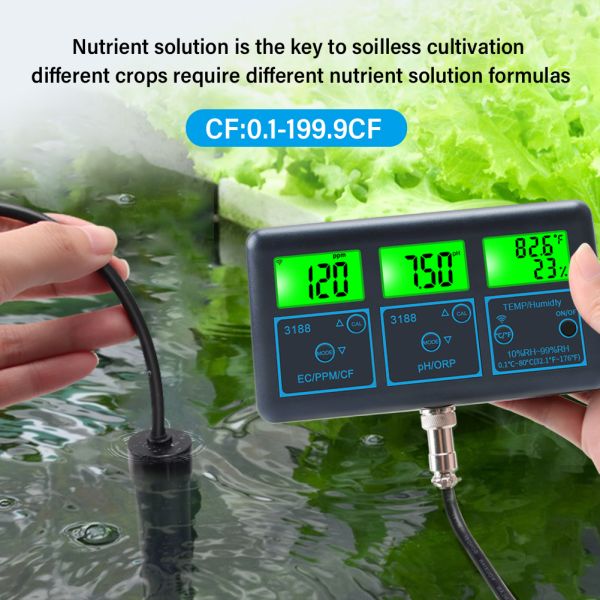 Digital PH Meter with -1200mV~+1200mV ORP Range 0.1℃-80.0℃ Temperature and 0.1-199.9CF Measurement