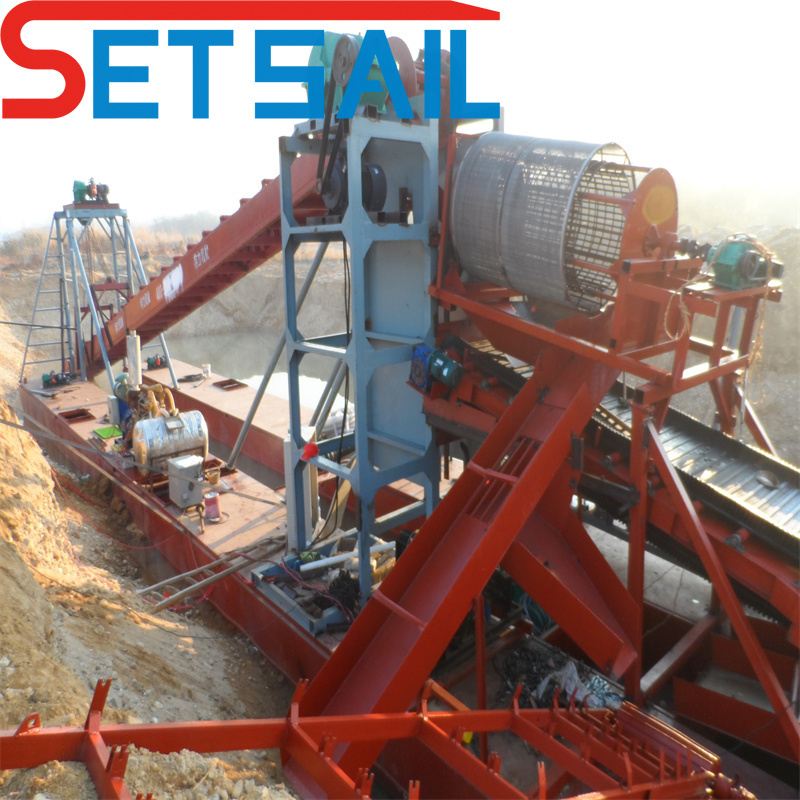 Chain Bucket Gold Dredging Ship Used in River and Lake
