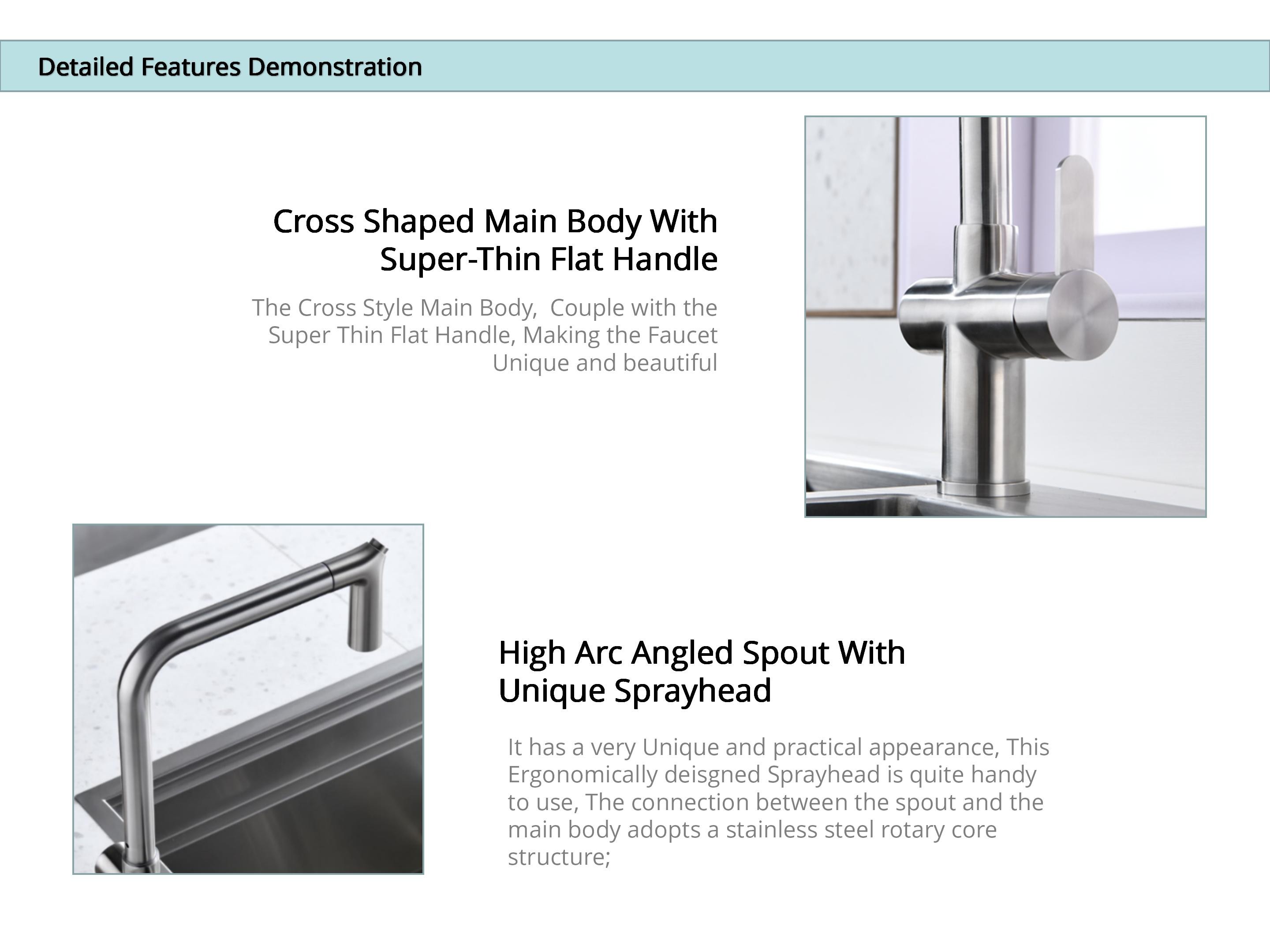 Angled Spout Smart Touch Kitchen Faucet Pull Out Sprayer Mixer CUPC