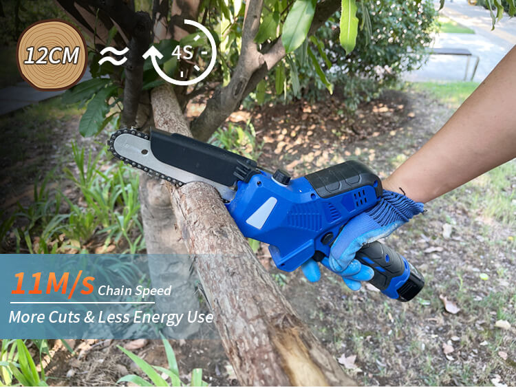 Electric Handheld Battery Mini Chainsaw 6 Inches Cordless Power Chain Saws Wood
