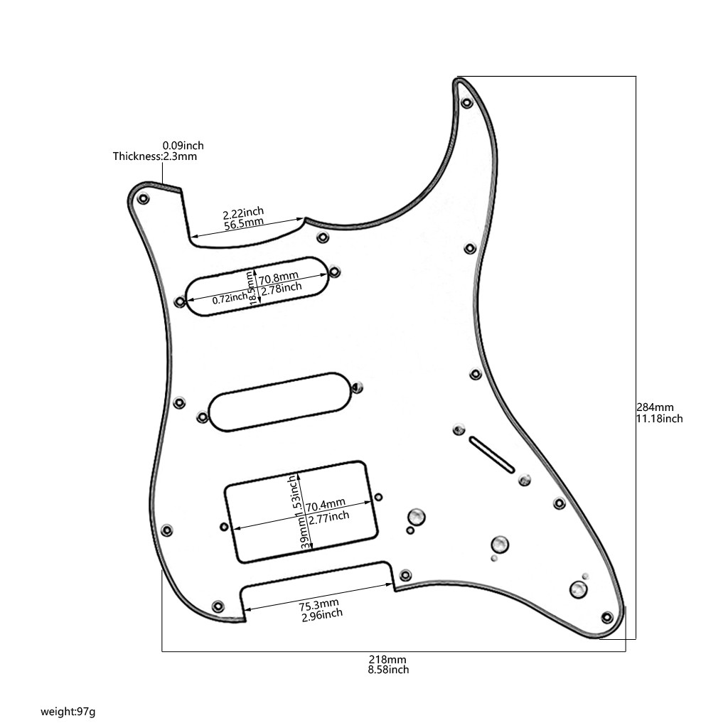 12 Holes Guitar Pickguard SSH Black Matte Texture Scratch Plate For USA ST Style Guitar Accessories