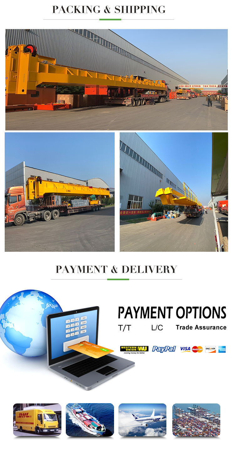 Electric Hoist Single Girder Overhead Crane 20t Load For Workshop
