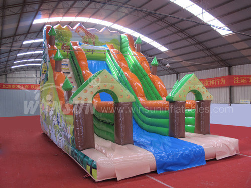 Commercial Large Inflatable Slide Animal Kingdom Themed With Air Blower