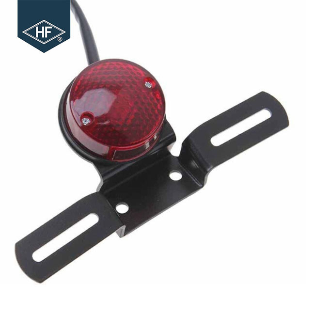 Round Black Amber Metal Aftermarket Motorcycle Lights For ATV Dirt Bike Cafe Racer