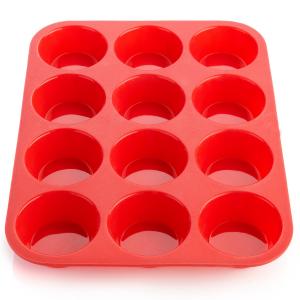 China Non-stick Heat Resistant Food Grade BPA-Free Bakeware Silicone 12-Cup Muffin Pan cake mold on sale