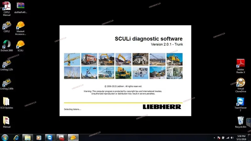 Auto diagnostic scanner for Sculi Liebherr diagnosis software + wire harness Liebherr diagnostic scanner tool