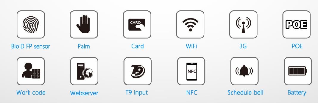 Internal POE Sim Card Android Fingerprint Attendance Device With Palm Recognition