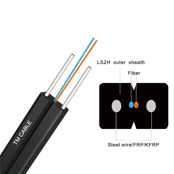 4 Core Fiber Optic Cable G657 Ftth Drop Cable With Messenger Wire GJYXCH