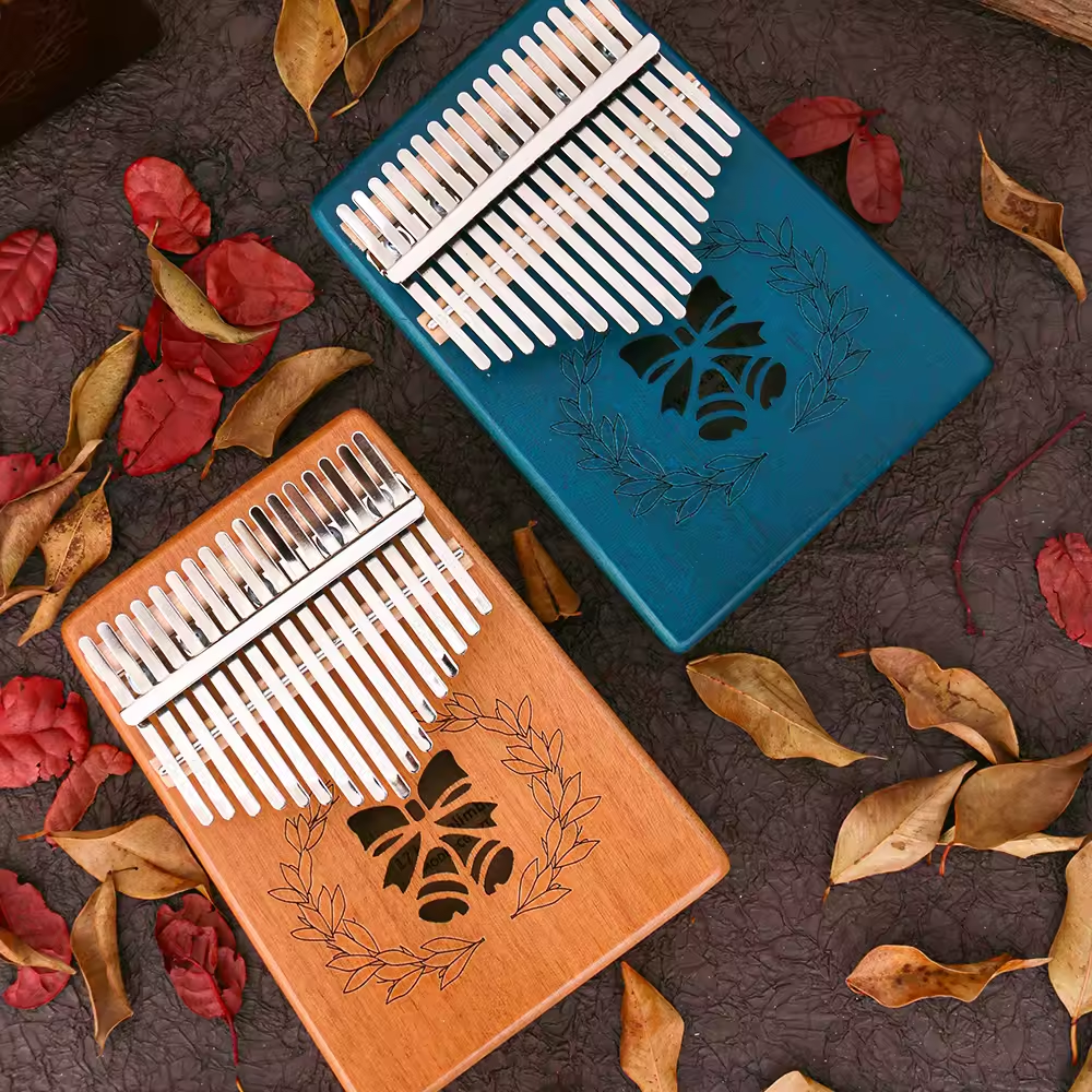 17-KEY Kalimba Wooden Thumb Piano for Kids and Adults Beginners Portable Music Box Customizable Logo Gift