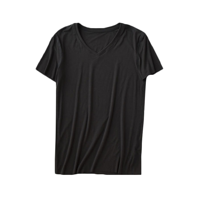 wholesale bamboo clothing mens V neck blank high quality bamboo fiber t shirt