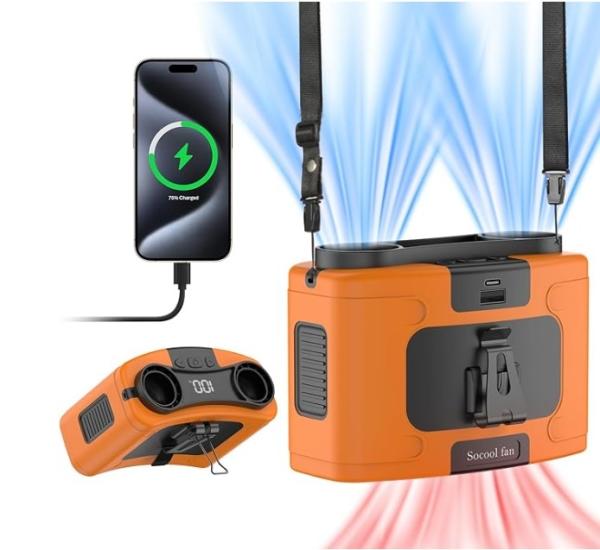 Socool Fan 20000mAh Outdoor Tripod Fan Mini Rechargeable Clip Waist Fan Indoor