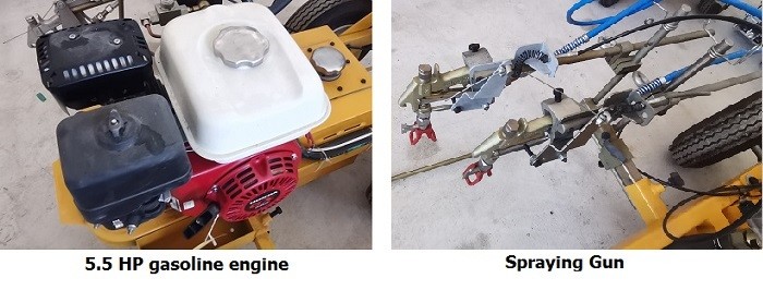 Cold Paint Spraying Road Line Marking Machine Double Guns 12L Max Marking Speed 2-6m/Min