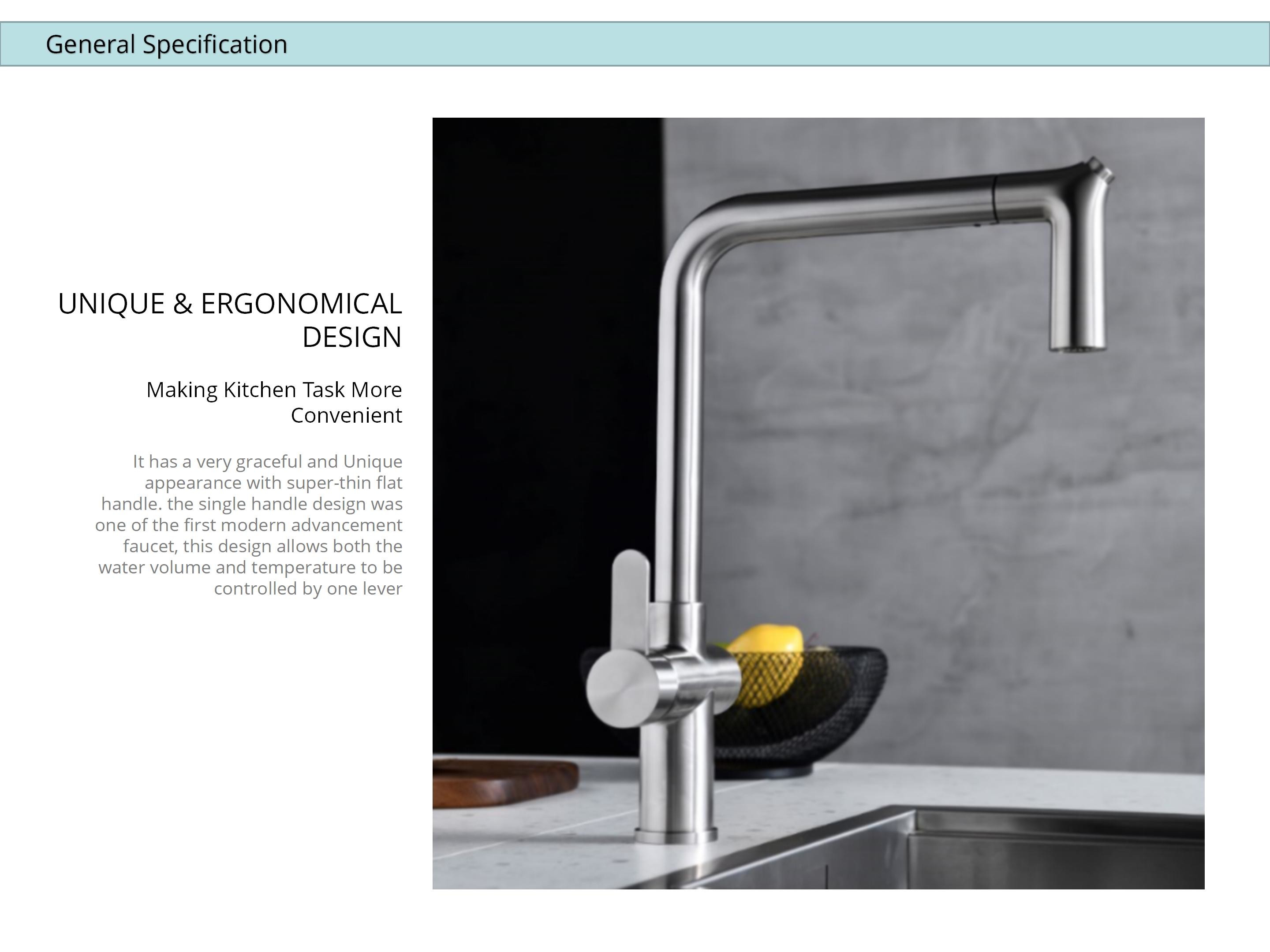 Angled Spout Smart Touch Kitchen Faucet Pull Out Sprayer Mixer CUPC