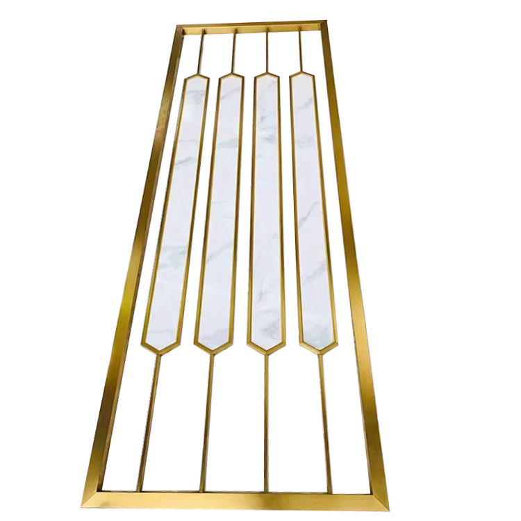 Golden Stainless Steel Screen Decorative Wall Panels Modern Room Dividers
