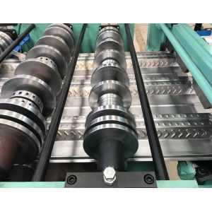 Galvanized Steel Floor Deck Roll Forming Machine Blue With Plc Control System 45