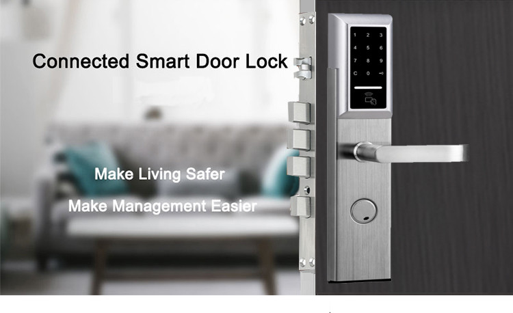 M1 Card DC6V Keyless Digital Door Lock Password Card FCC Zinc Alloy