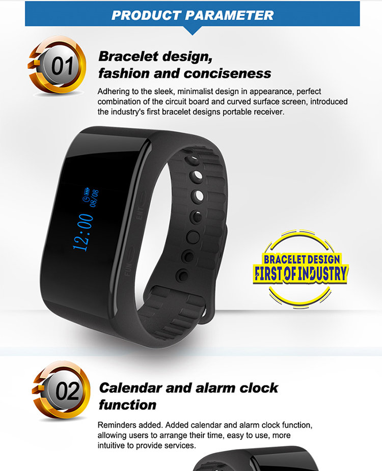 New design high quality wireless calling system portable waterproof wrist watch pager