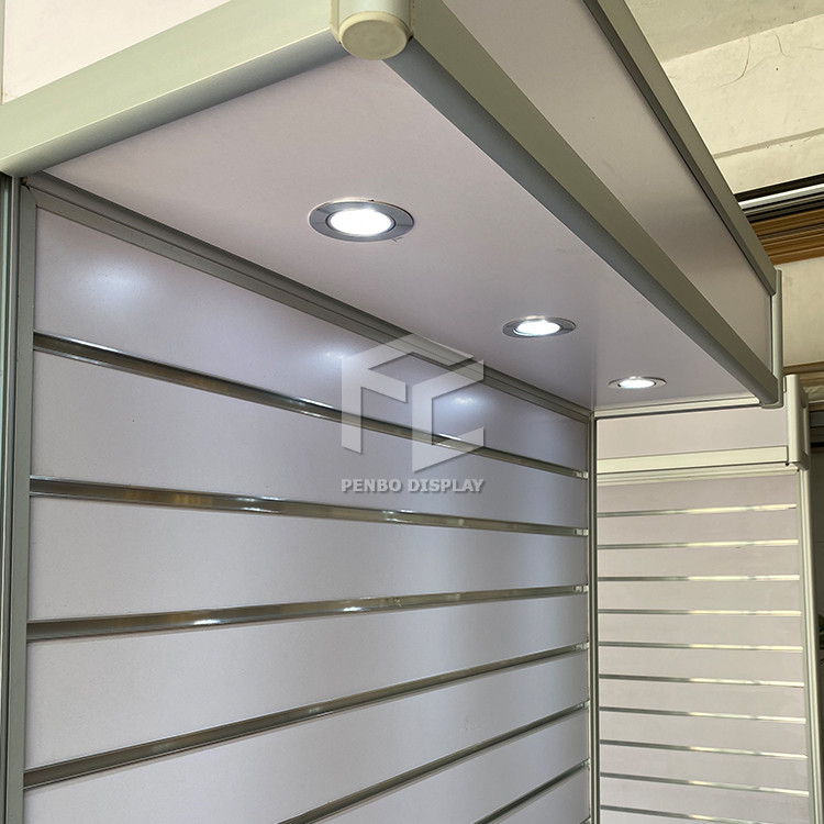 Cellphone Accessories Freestanding Slatwall Display Units With Lockable Sliding Door
