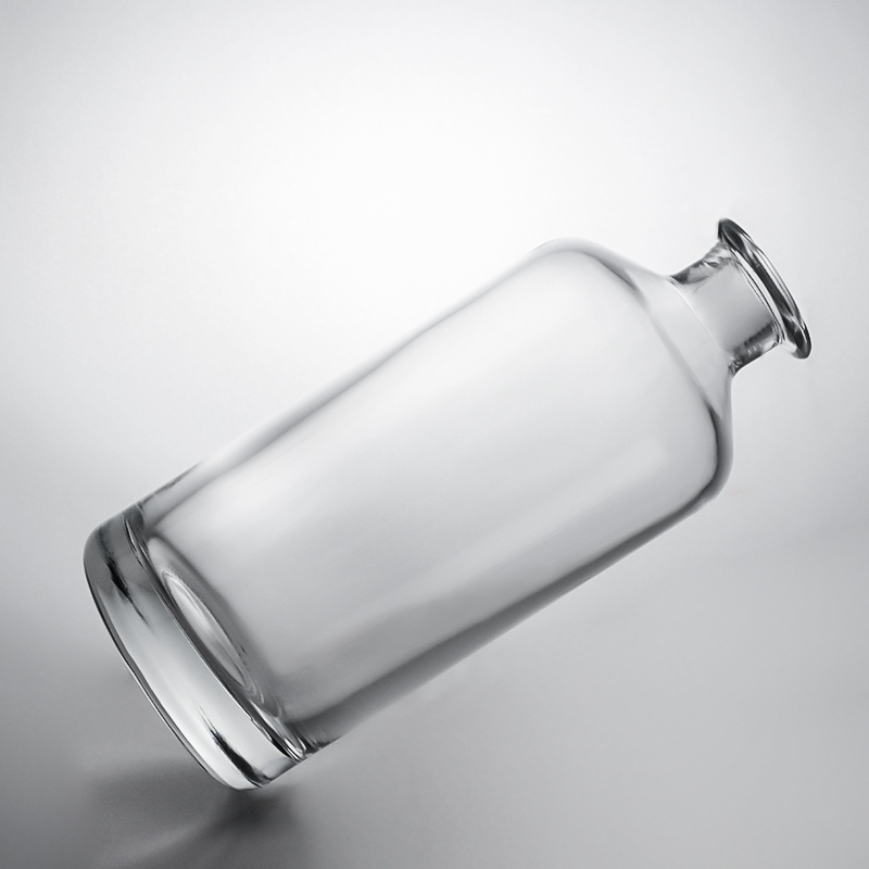 Glass Collar Wholesales High Flint Gin Rum Champagne Whisky Brandy Bottle with Cork