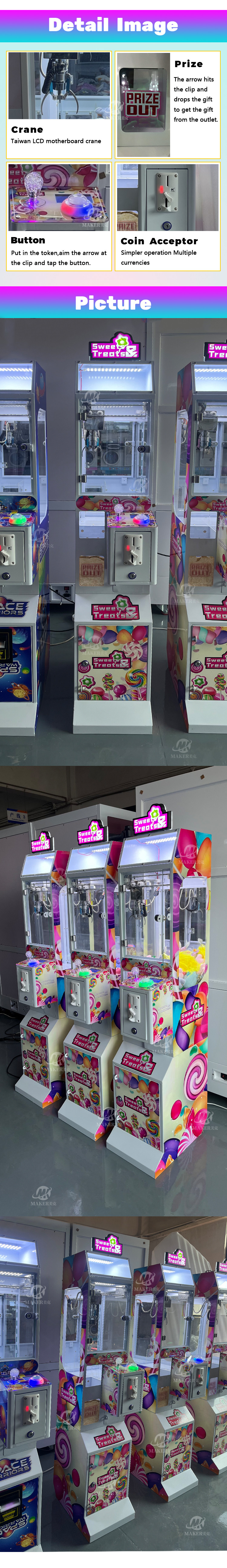 Sweet Treats Mini Doll Catcher Machine Plush Dolls Gift Store Claw Machine For Child