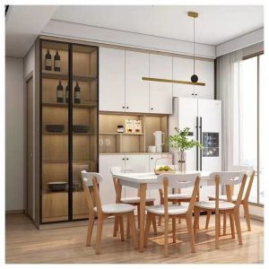 Elegant Marble Wood Rectangle Dining Table And Chairs Set With Bench Slatted