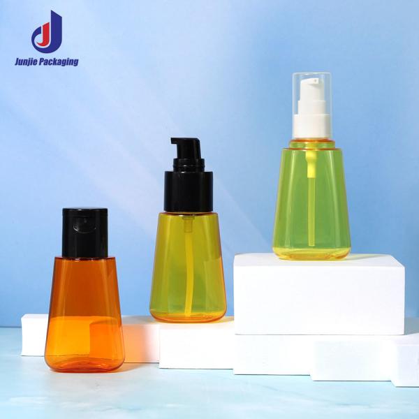 PET Luxury Cosmetic Bottle Clear Empty Hair Oil Bottle 70ml With Hot Stamping