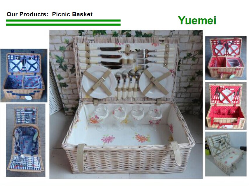 Wicker flower basket manufacturer factory with handle customised size