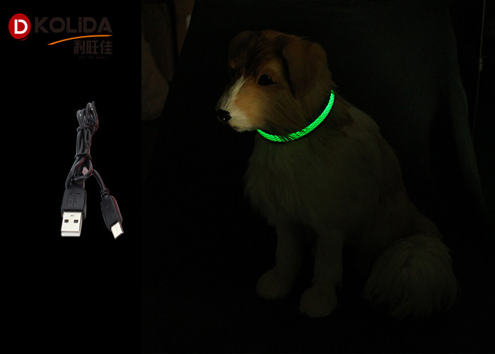 Flashing Pet Waterproof Glow In The Dark Dog Collar Visible 300 Meters