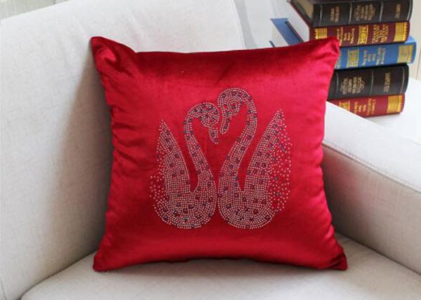 Swan Pattern Cushion Cover Luxury European Diamond Technology Car Seat Chair