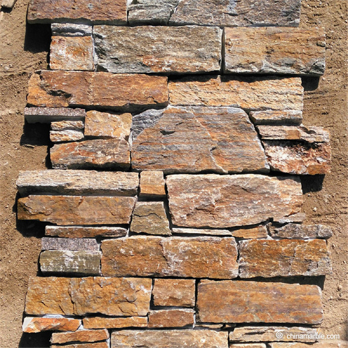Natural stone Cement Backed Ledgestone Panel / Stone Cladding Panels Wear Resistant