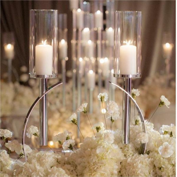 60cm 4 3 2 Birthday Candle Candelabra Centerpieces Gold Metal Circle Votive