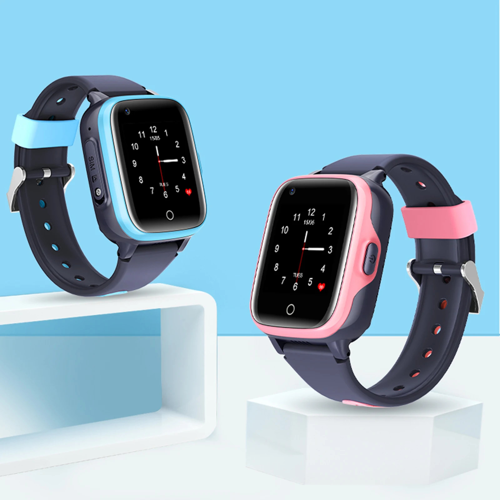 IPx7 Fitness Teens Childrens Tracker Watch Clock LT41 4G HD Video Call WiFi Monitor Camera