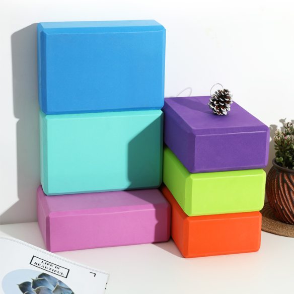 80mm L230MM Blue Large Foam Yoga Blocks Recycled Eco Core Training