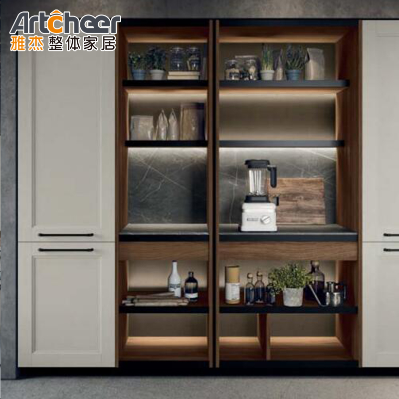 Full Joinery Solid Wood Design Shaker Kitchen Cabinets in Walnut Wood Color for Durability
