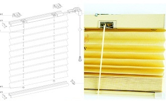 100% polyester fabric pleated shades for windows with steel headrail and steel bottomrail