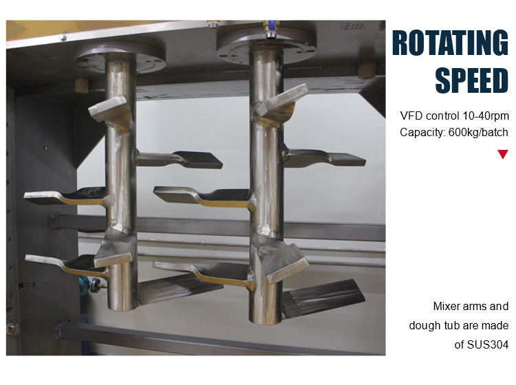 600Kg Per Batch Biscuit Making Machine Commercial Kneader Automatic Big Baking Vertical Dough Mixer