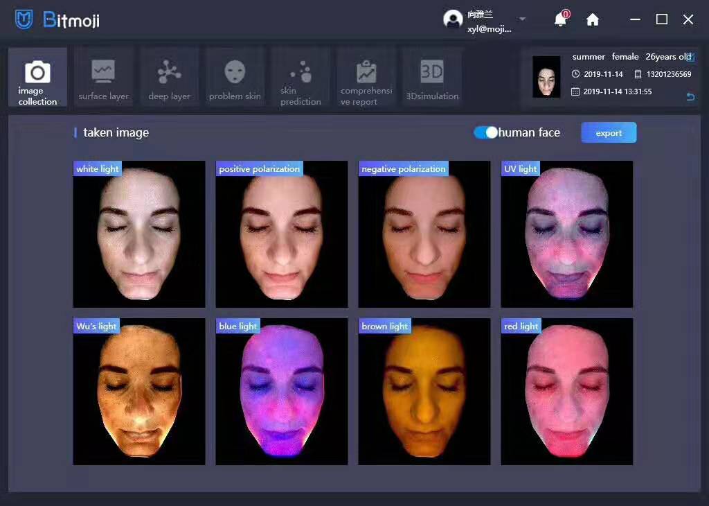 Magic Mirror Skin Analyzer Machine Skin Tester Facial skin Camera Analyzer CE Approval