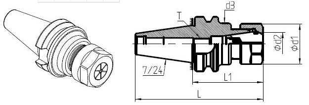 Universal Precision Collet Chuck BT30 ER20 70 Hardened Steel Tight Fixed