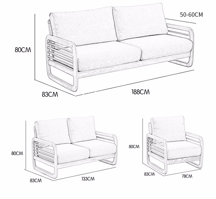 New Model 6 Seater Wood Sofa Set