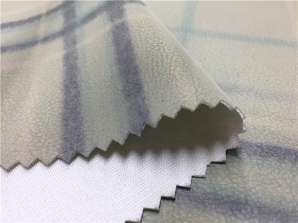 Coat 0.7mm Printed Polyurethane Leather Fabric Surface Grids Normal Tearing